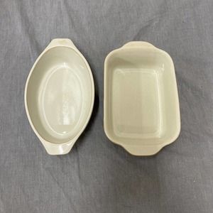 (2) Denby Langley Beige Au Gratin Dish Stoneware England FS Benefits Charity